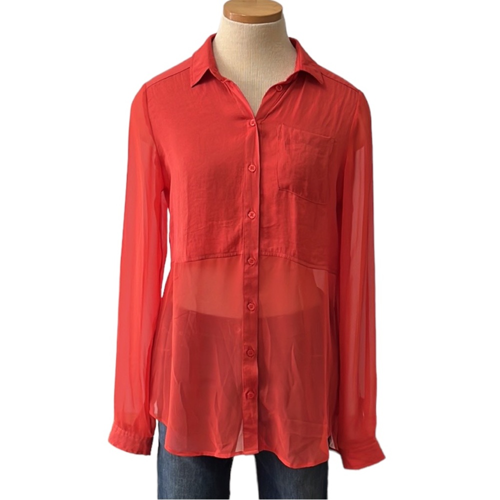 Free People Sheer Long Sleeve Top, size XS